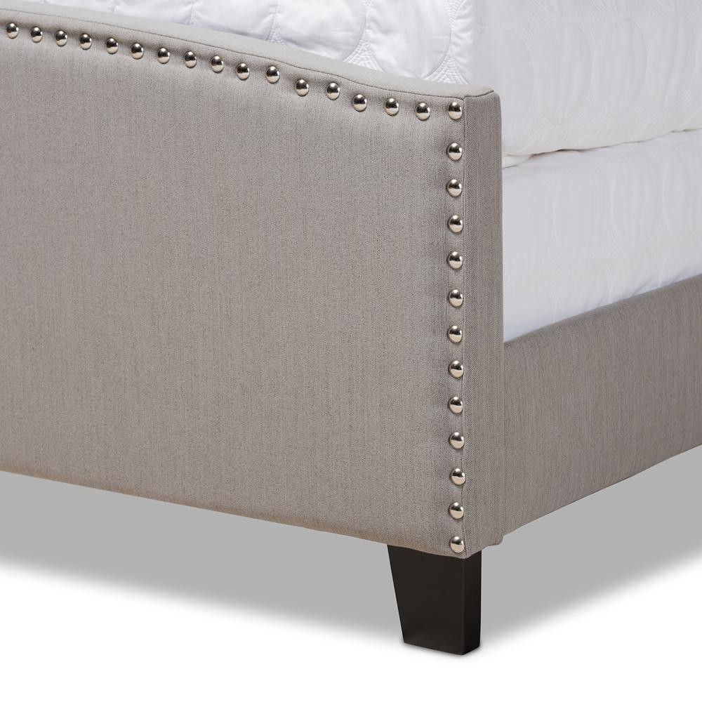 Morgan Modern Transitional Grey Fabric Upholstered Full Size Panel Bed FredCo