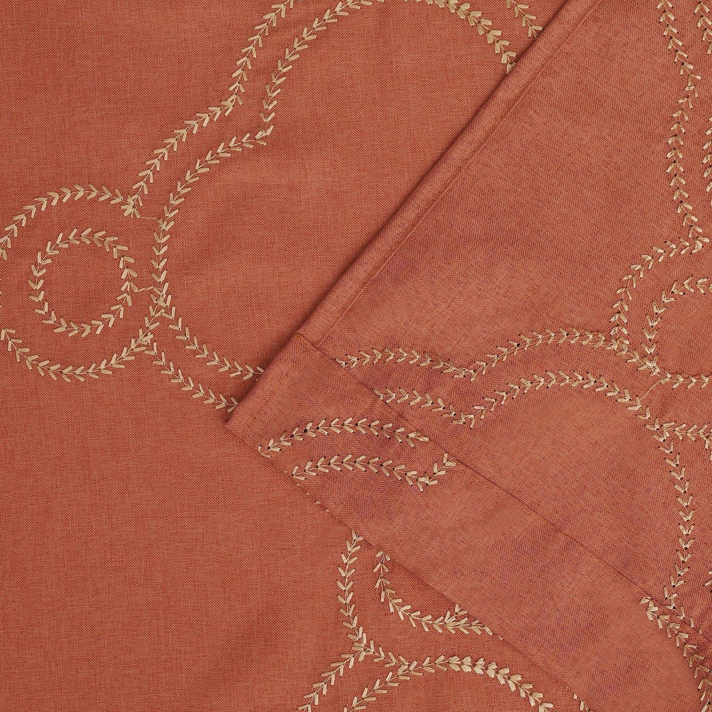 Moroccan Diffused Light Embroidered Trellis Semi-Sheer Curtain Set FredCo