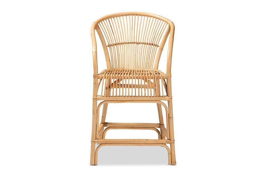 Murai Modern Bohemian Natural Brown Rattan Counter Stool FredCo