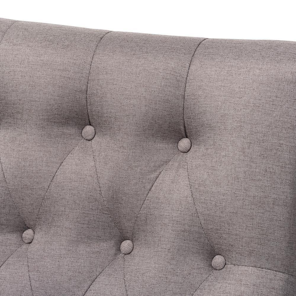 Naeva Mid-Century Modern Grey Fabric Upholstered Walnut Finished Wood Armchair FredCo