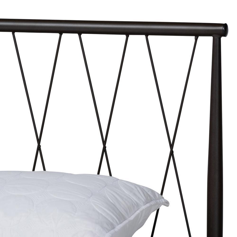Nano Modern and Contemporary Black Finished Metal Queen Size Platform Bed FredCo