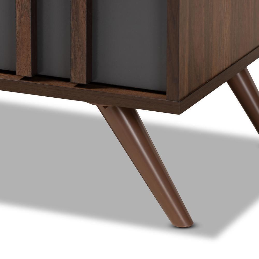 Naoki Modern and Contemporary Two-Tone Grey and Walnut Finished Wood 6-Drawer Bedroom Dresser FredCo
