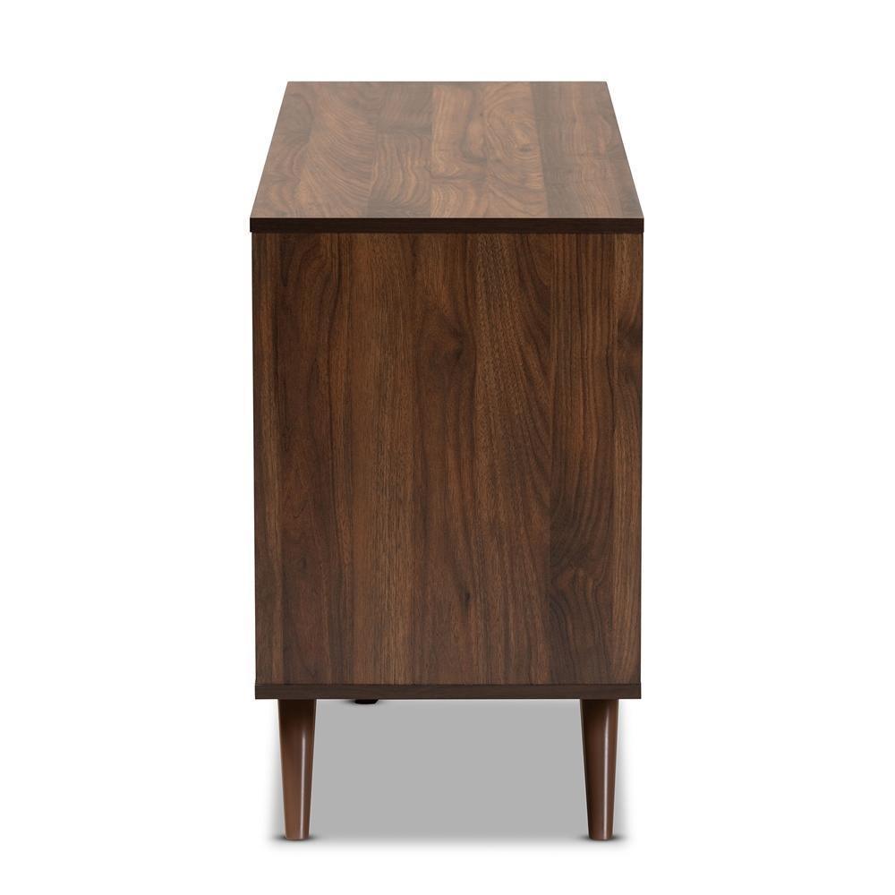 Naoki Modern and Contemporary Two-Tone Grey and Walnut Finished Wood 6-Drawer Bedroom Dresser FredCo