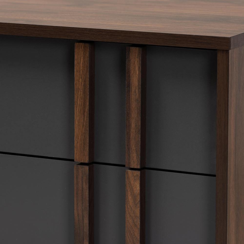 Naoki Modern and Contemporary Two-Tone Grey and Walnut Finished Wood 6-Drawer Bedroom Dresser FredCo