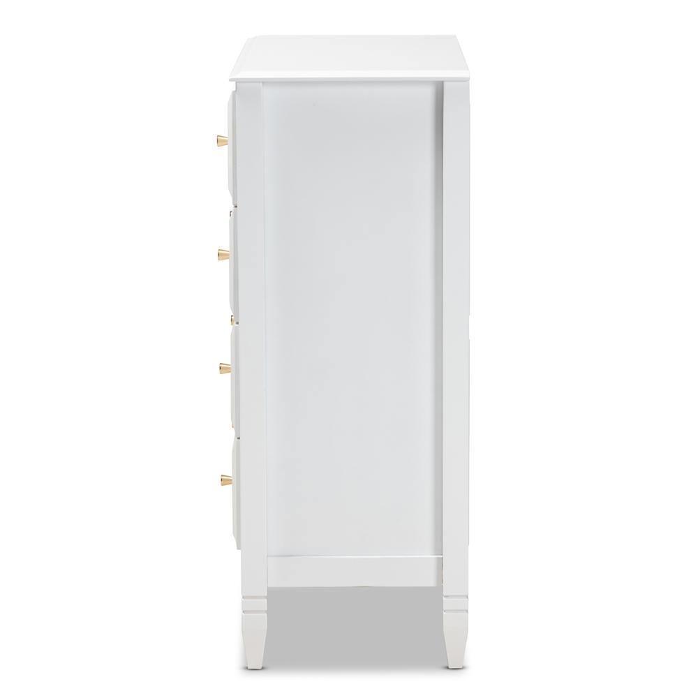 Naomi Classic and Transitional White Finished Wood 4-Drawer Bedroom Chest FredCo