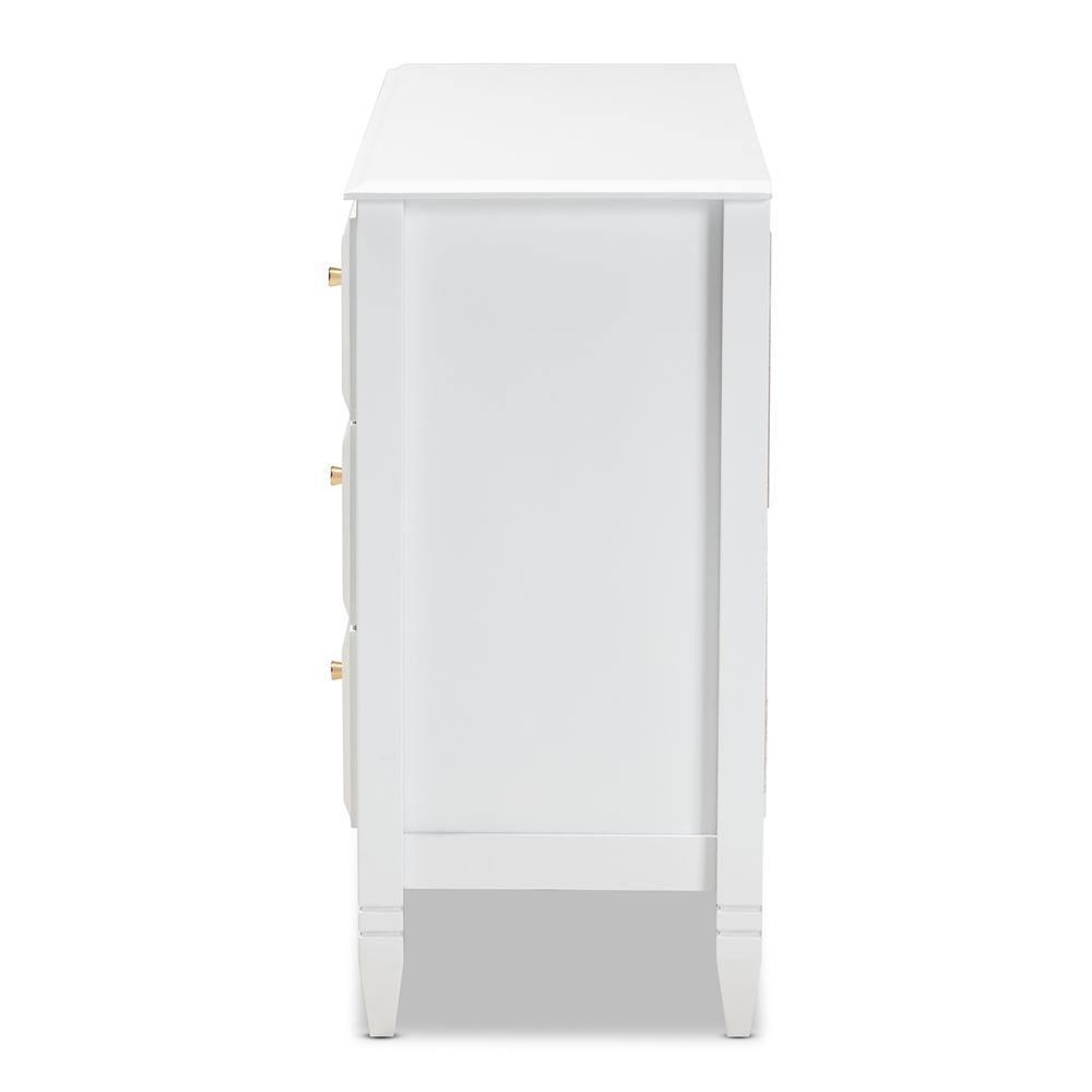 Naomi Classic and Transitional White Finished Wood 6-Drawer Bedroom Dresser FredCo