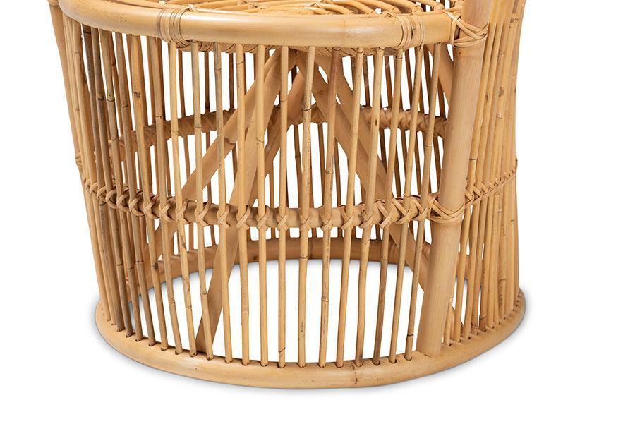Narva Modern Bohemian Natural Brown Rattan Accent Chair FredCo
