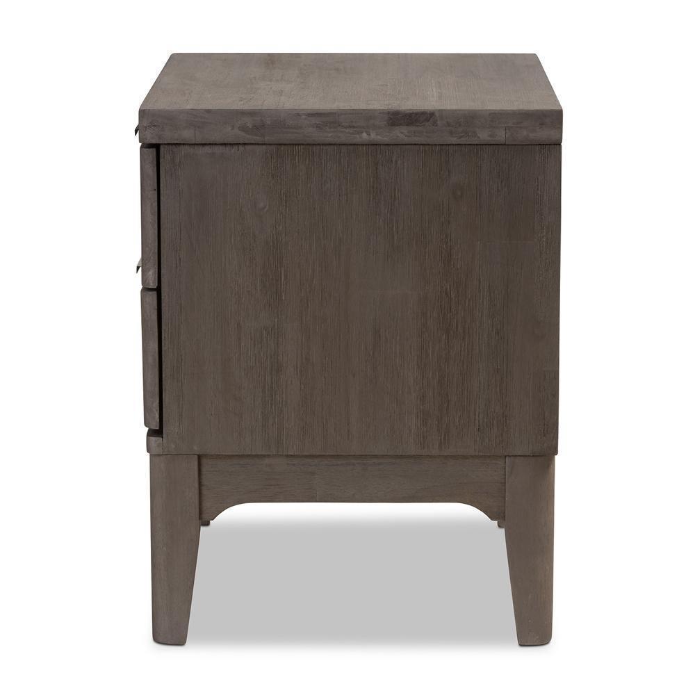 Nash Rustic Platinum Wood 2-Drawer Nightstand FredCo