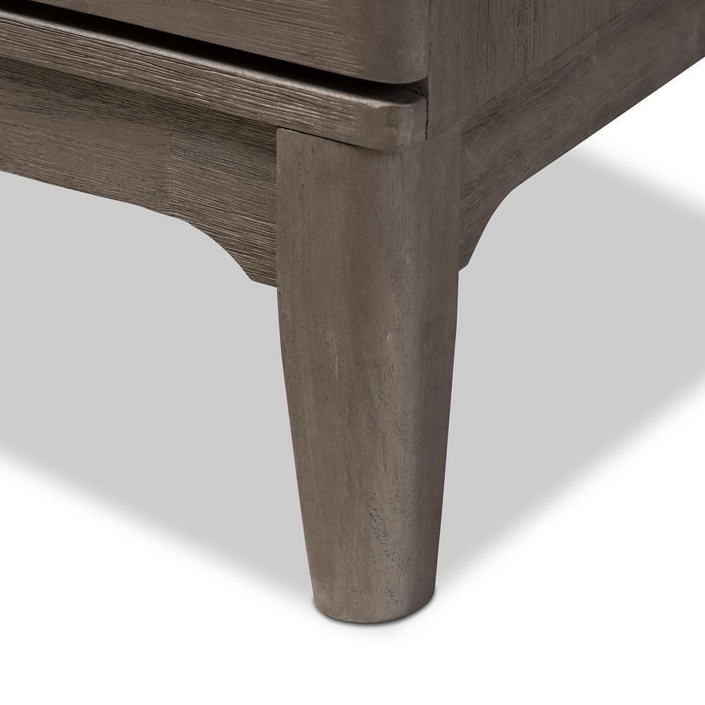 Nash Rustic Platinum Wood 2-Drawer Nightstand FredCo