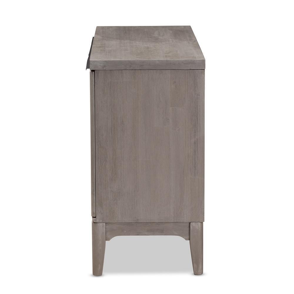 Nash Rustic Platinum Wood 3-Drawer Sideboard Buffet FredCo