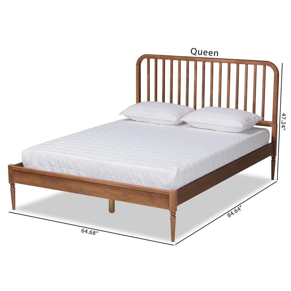 Neilan Modern and Contemporary Walnut Brown Finished Wood Full Size Platform Bed FredCo