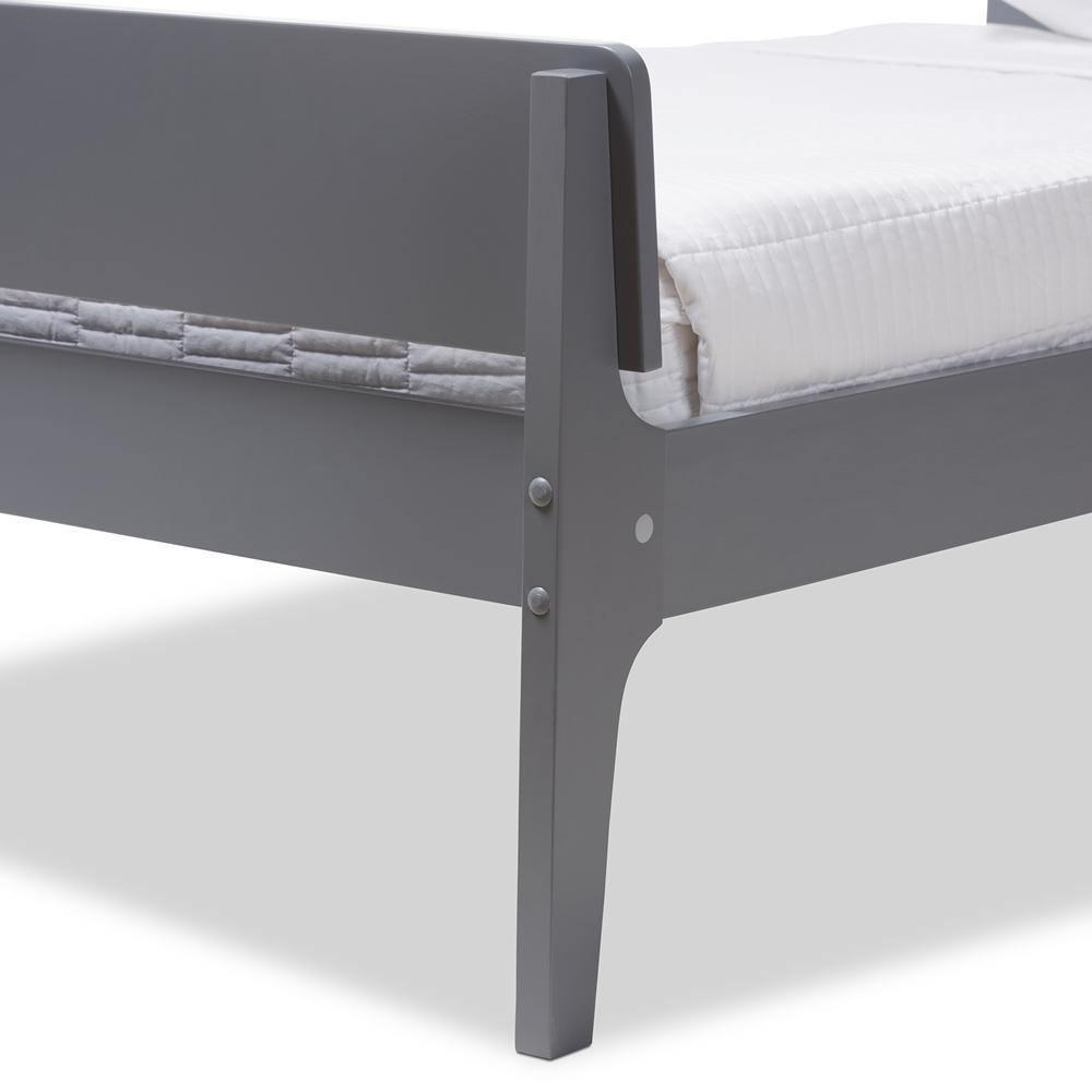 Nereida Modern Classic Mission Style Grey-Finished Wood Twin Platform Bed FredCo