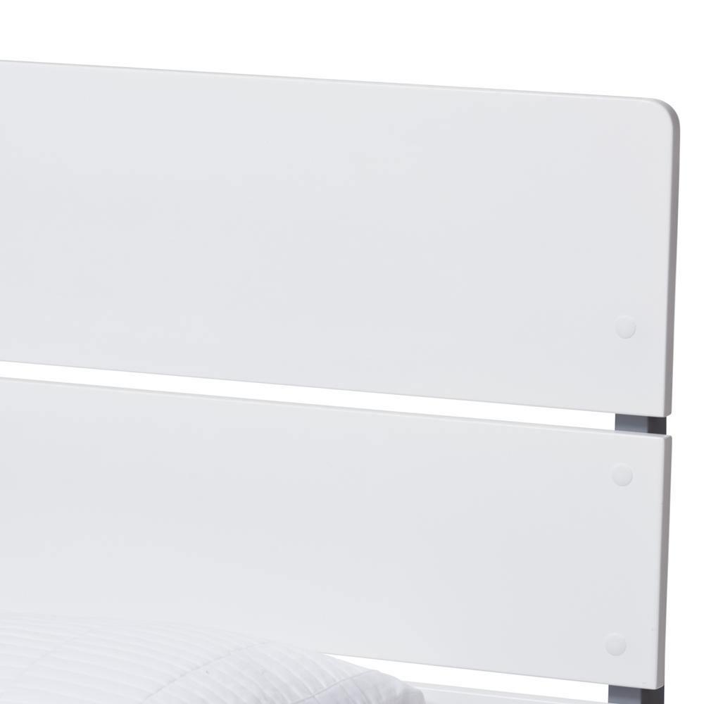 Nereida Modern Classic Mission Style White and Dark Grey-Finished Wood Twin Platform Bed FredCo