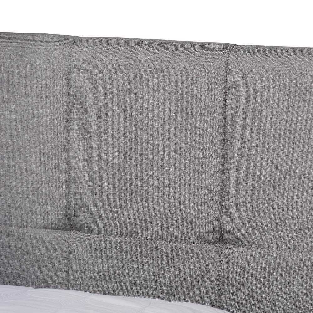 Netti Light Grey Fabric Upholstered 2-Drawer King Size Platform Storage Bed FredCo