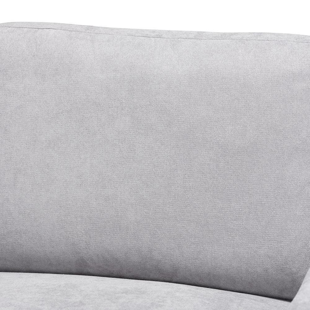 Nevin Modern and Contemporary Light Grey Fabric Upholstered Sectional Sofa with Left Facing Chaise FredCo