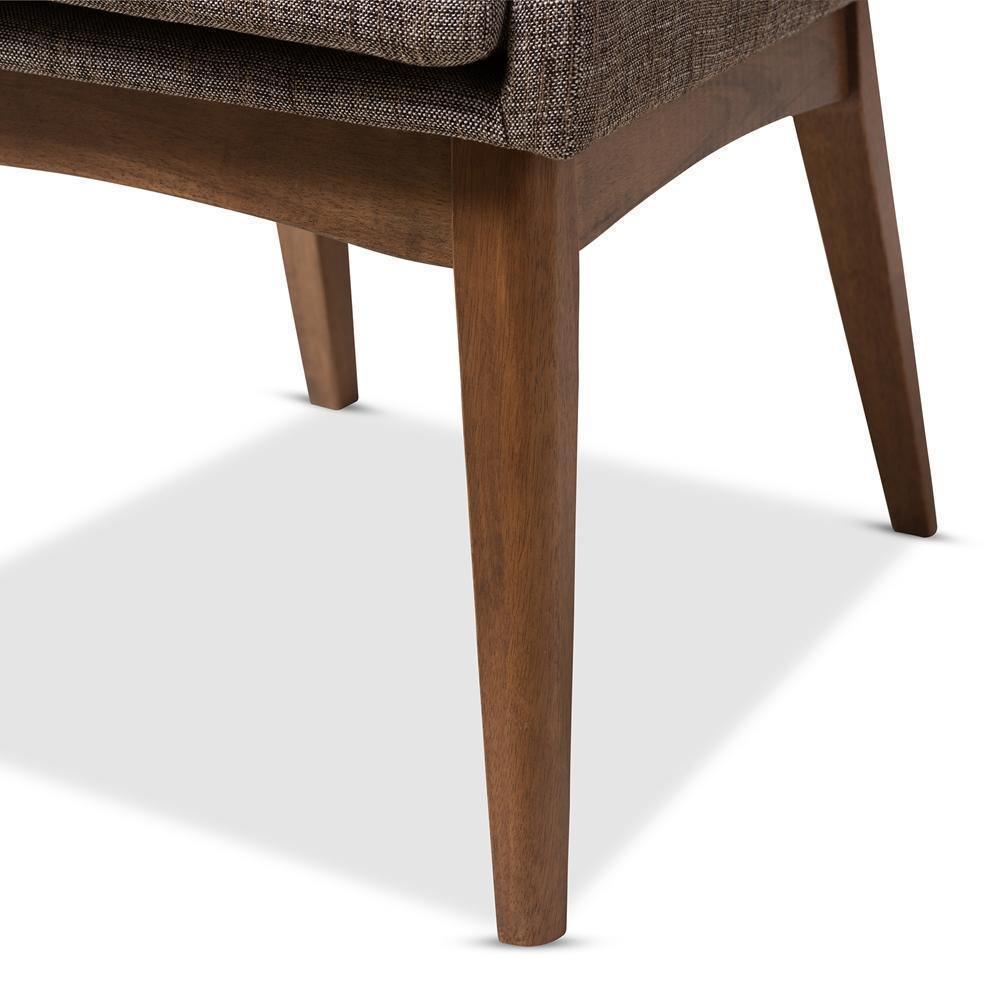 Nexus Mid-Century Modern Walnut Wood Finishing and Gravel Fabric Upholstered Dining Side Chair (Set of 2) FredCo