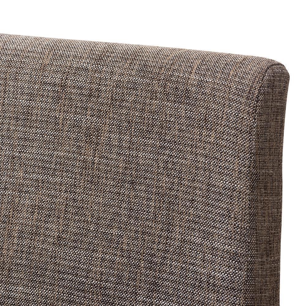 Nexus Mid-Century Modern Walnut Wood Finishing and Gravel Fabric Upholstered Dining Side Chair (Set of 2) FredCo