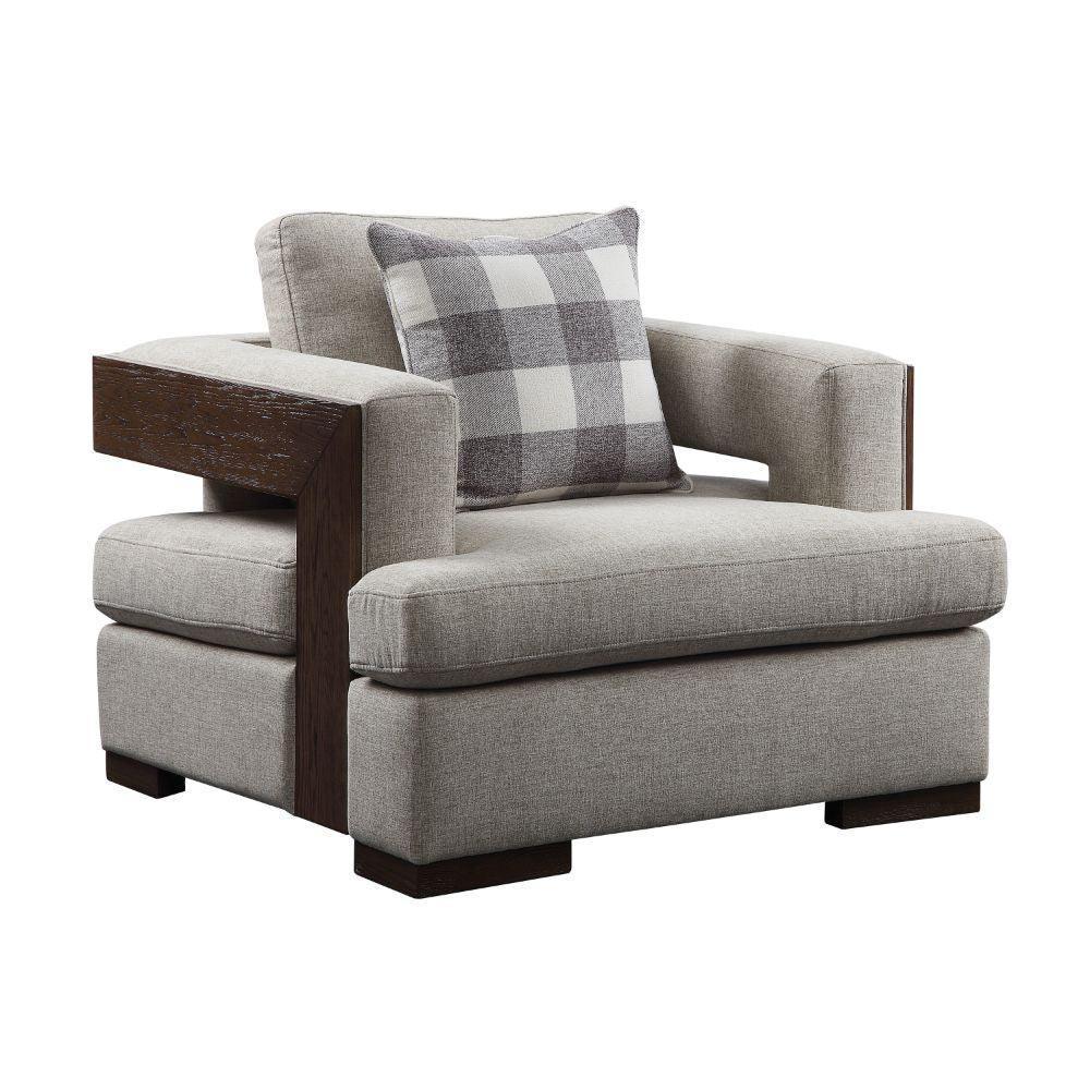 Niamey Chair (w/1 Pillow) Fabric & Walnut FredCo