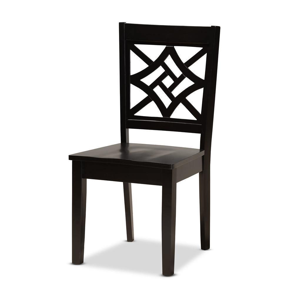 Nicolette Modern and Contemporary Dark Brown Finished Wood 5-Piece Dining Set FredCo