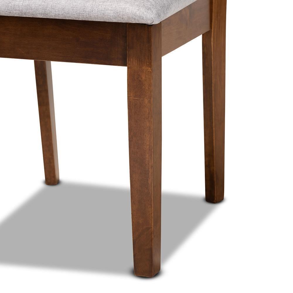 Nicolette Modern and Contemporary Grey Fabric Upholstered and Walnut Brown Finished Wood 7-Piece Dining Set FredCo