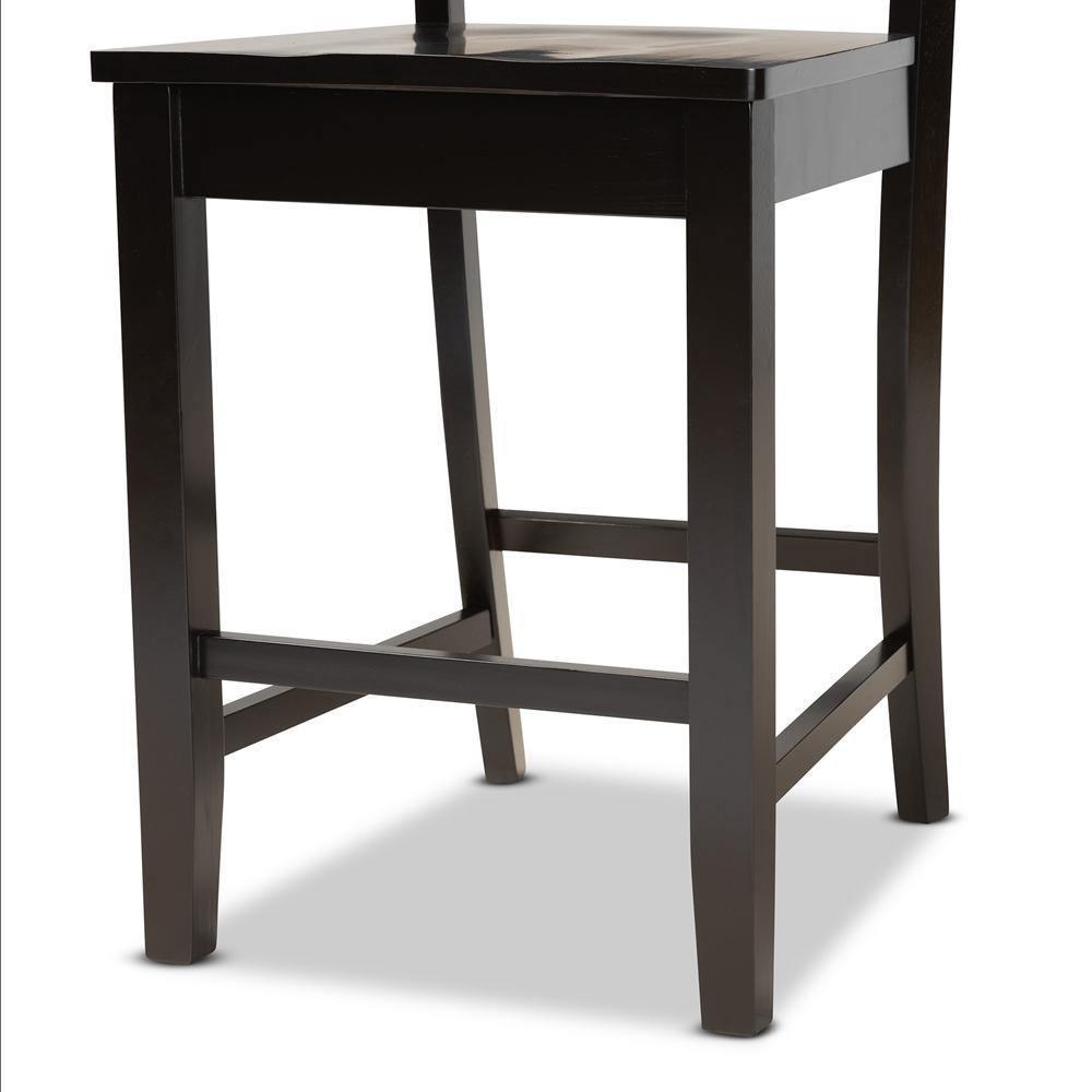 Nicolette Modern and Contemporary Transitional Dark Brown Finished Wood 2-Piece Counter Stool Set FredCo