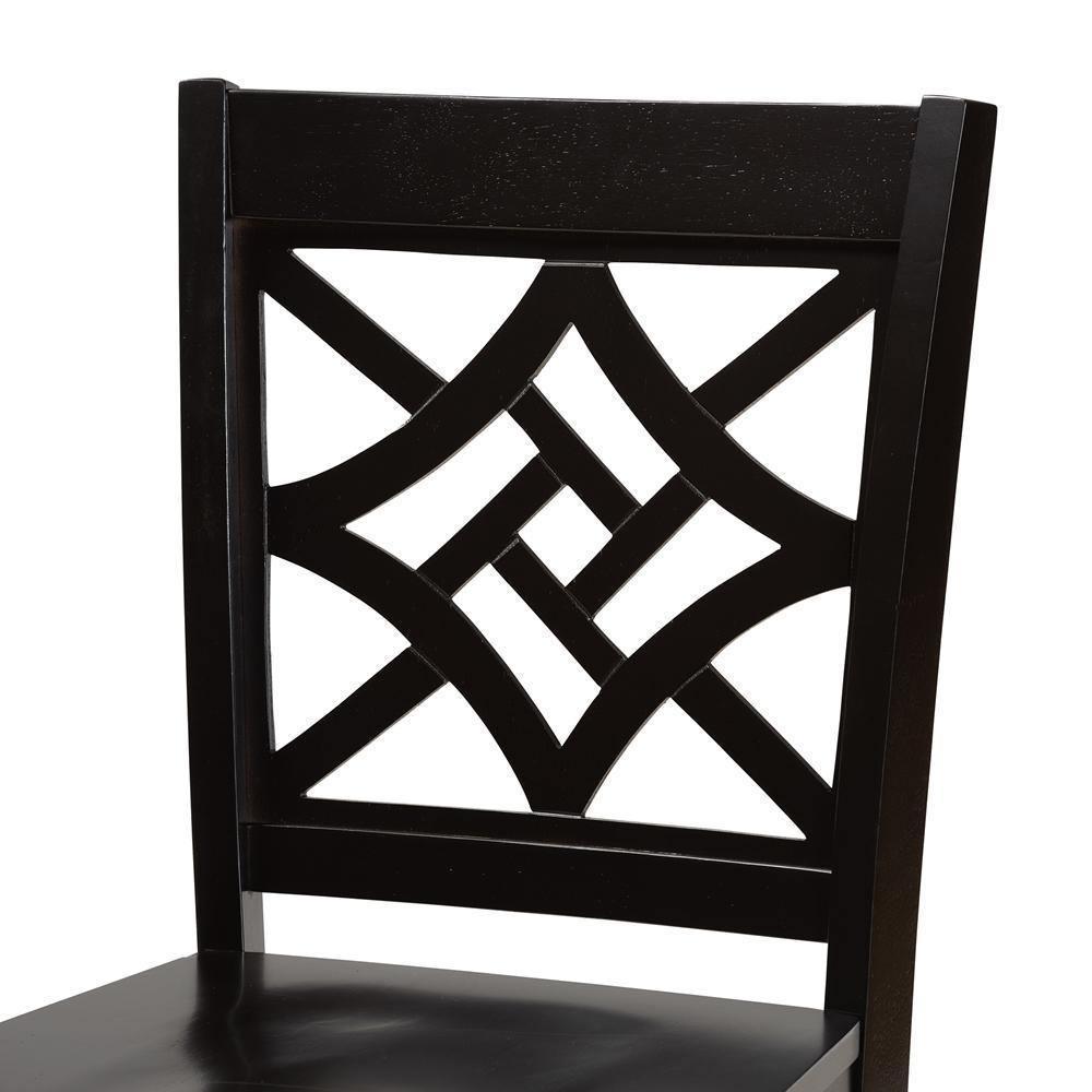Nicolette Modern and Contemporary Transitional Dark Brown Finished Wood 2-Piece Counter Stool Set FredCo