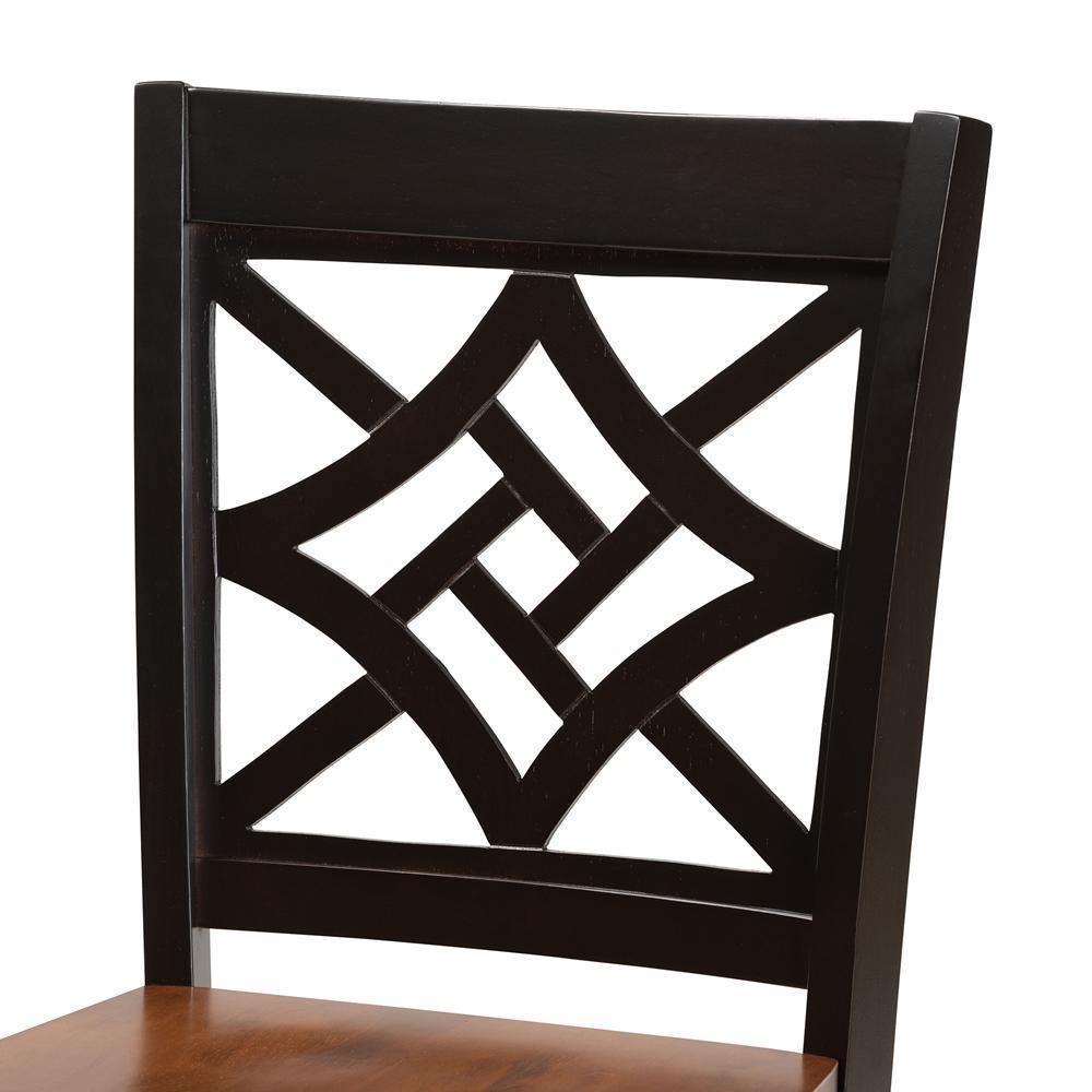 Nicolette Modern and Contemporary Two-Tone Dark Brown and Walnut Brown Finished Wood 5-Piece Pub Set FredCo