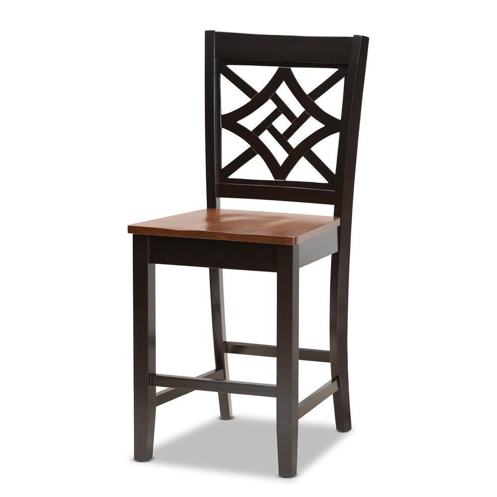 Nicolette Modern and Contemporary Two-Tone Dark Brown and Walnut Brown Finished Wood 5-Piece Pub Set FredCo