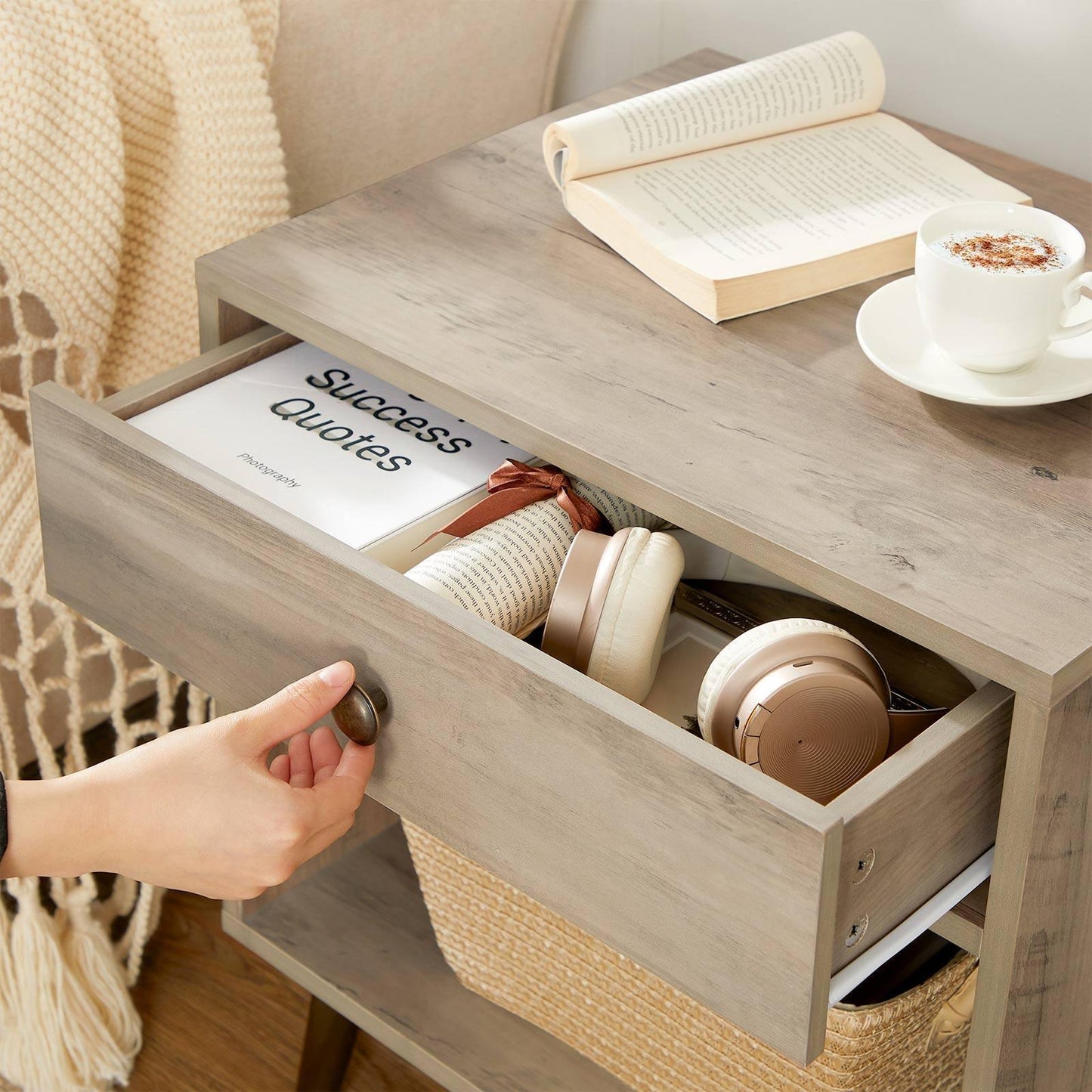 Nightstand Greige FredCo