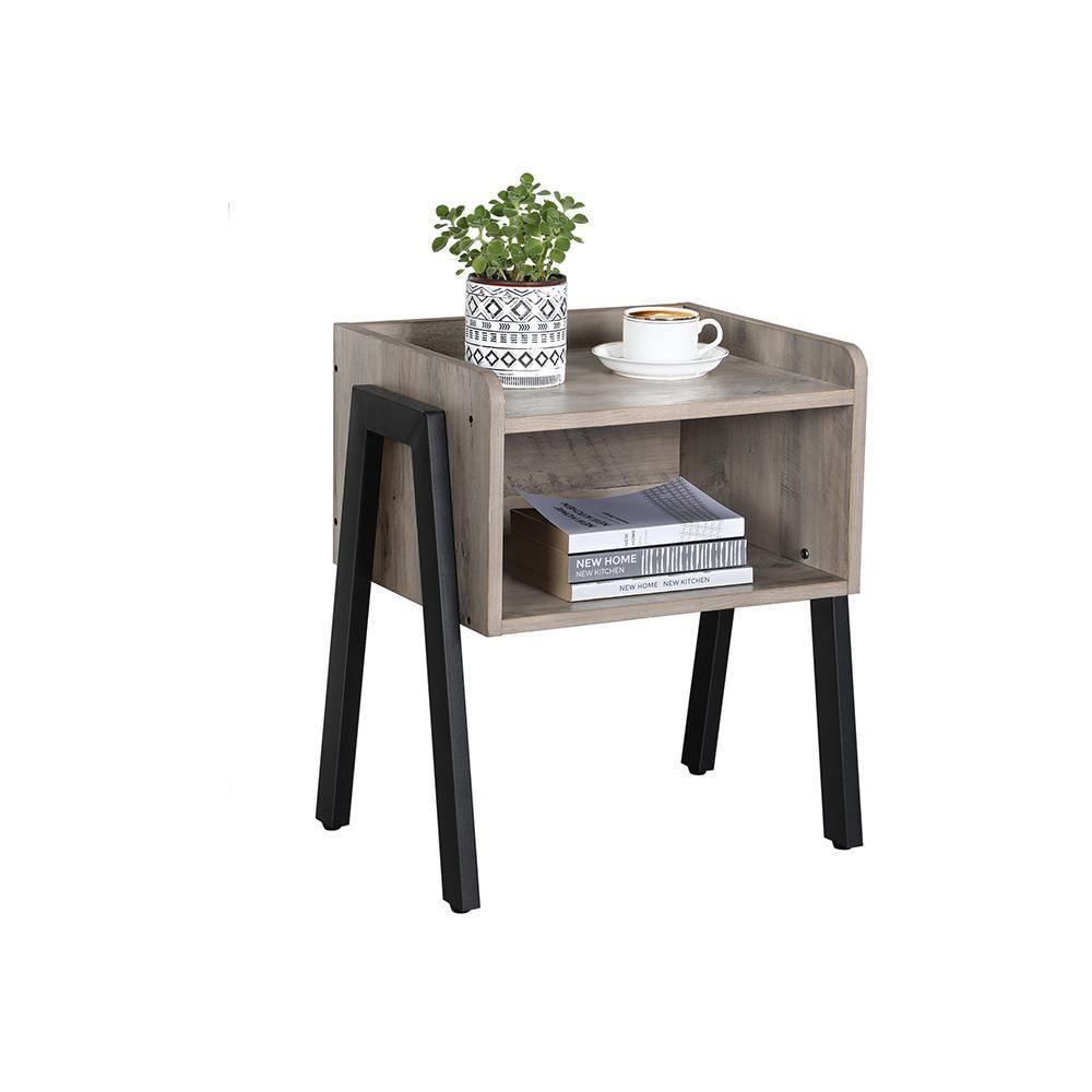 Nightstand Greige and Black FredCo