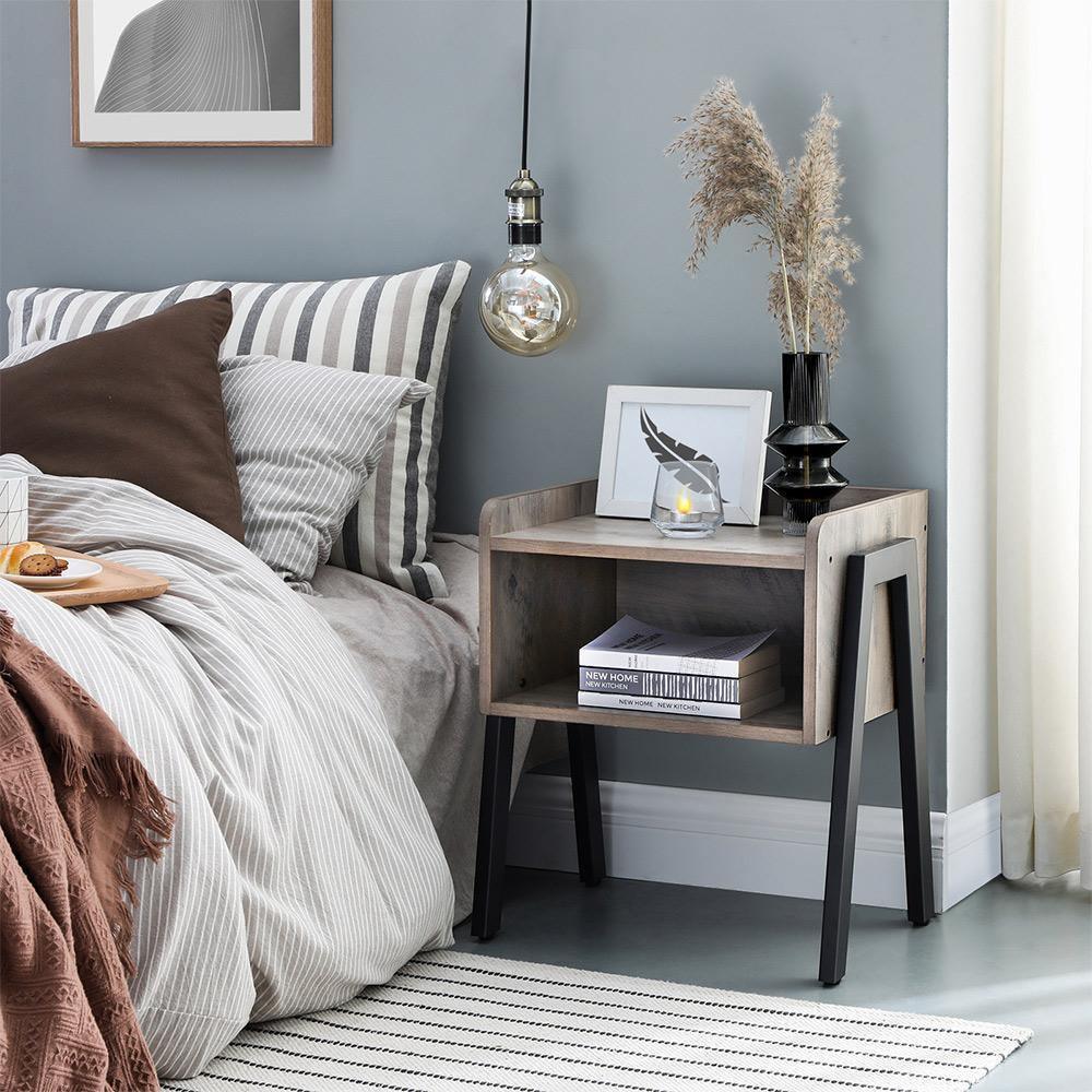 Nightstand Greige and Black FredCo