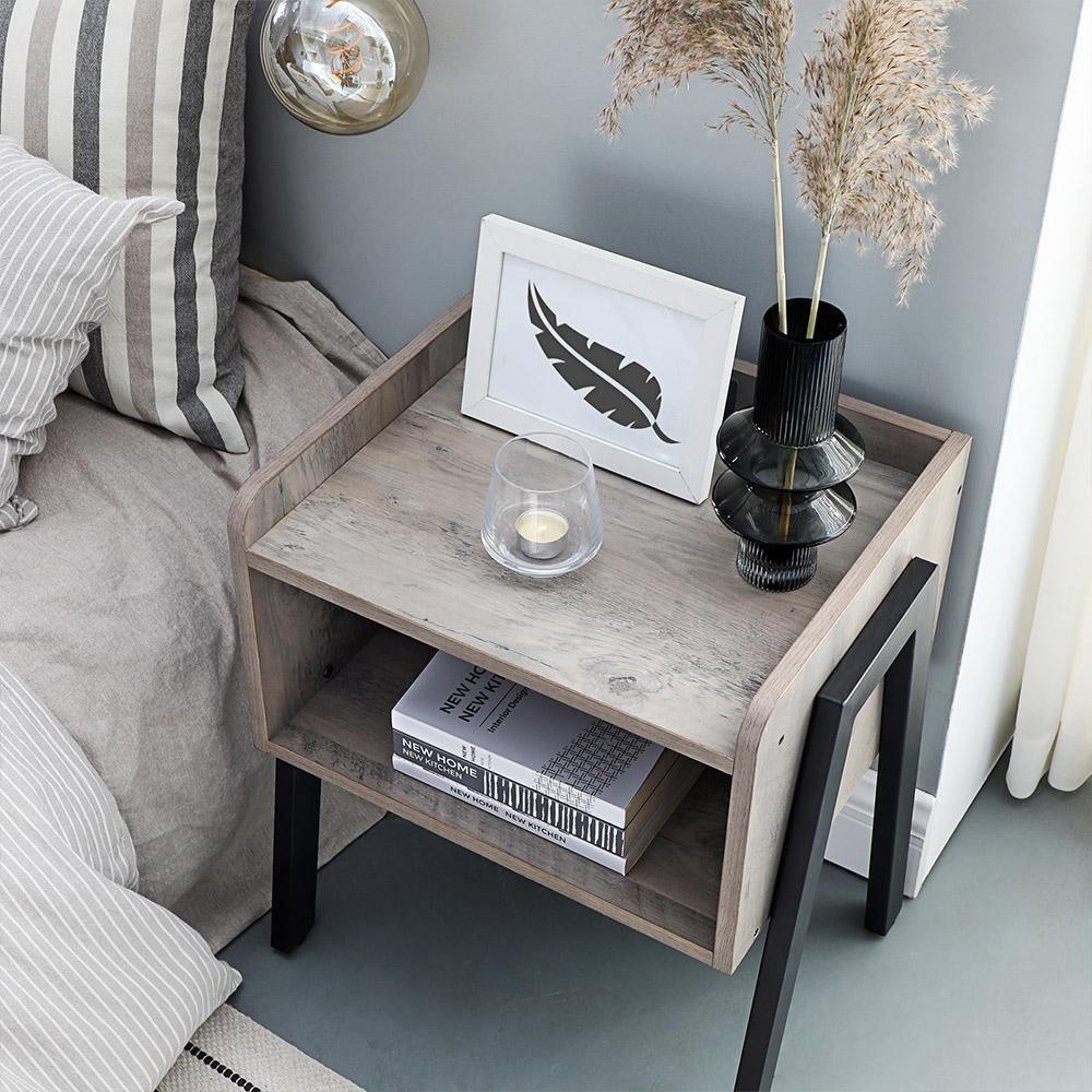 Nightstand Greige and Black FredCo