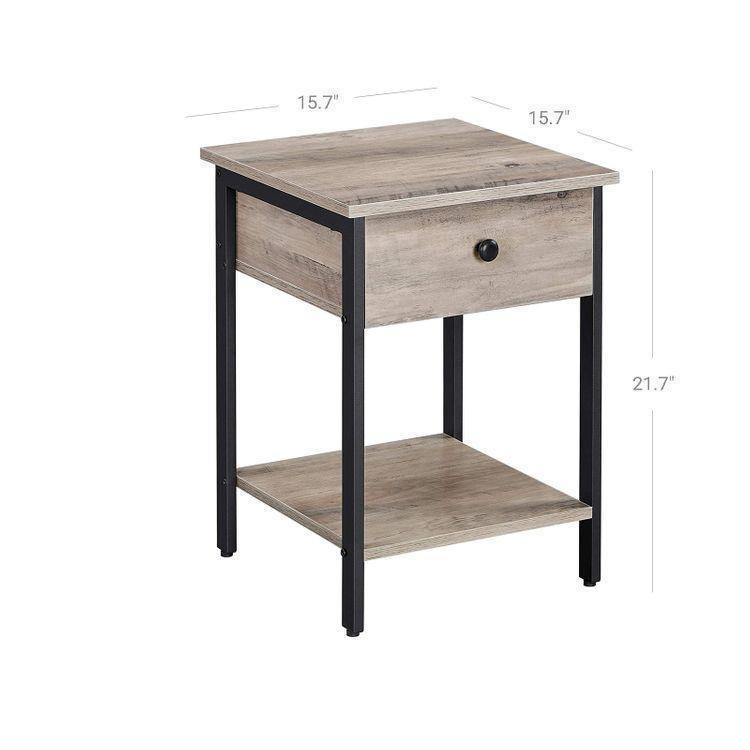 Nightstand Greige and Black FredCo