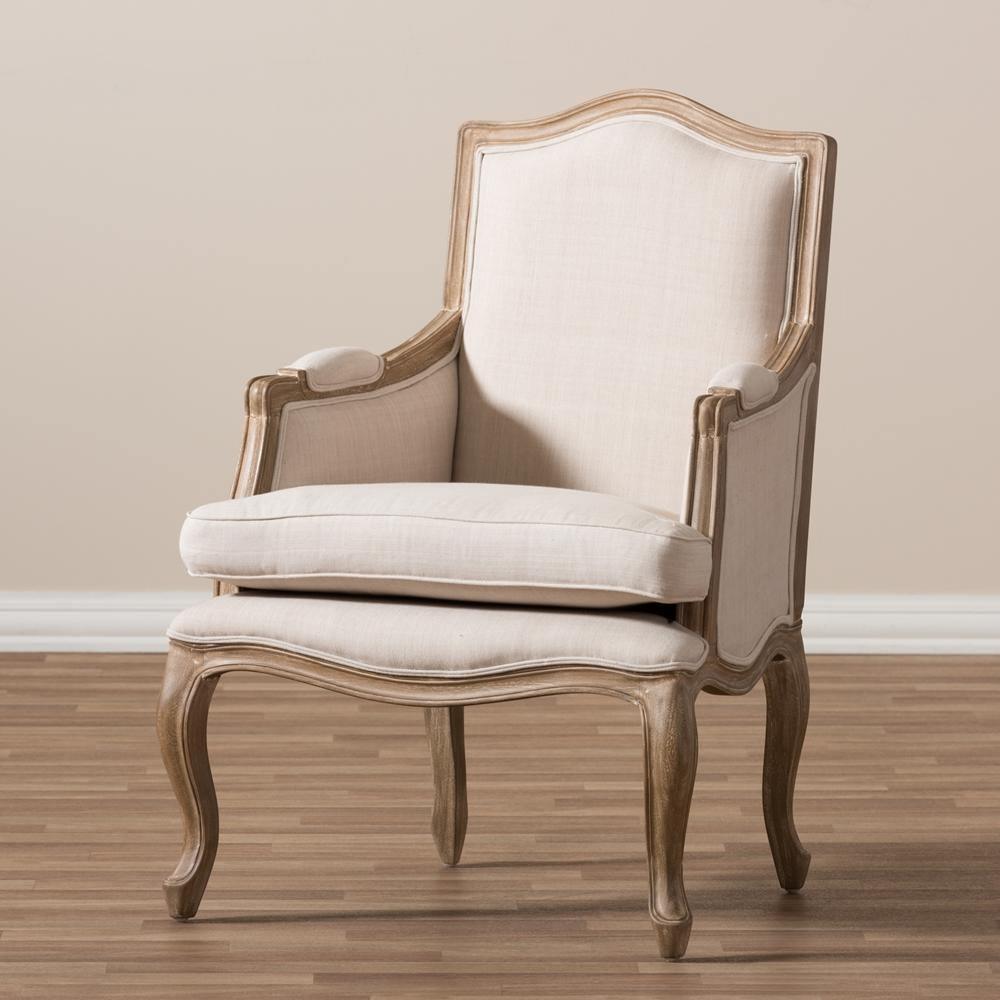 Nivernais Wood Traditional French Accent Chair FredCo
