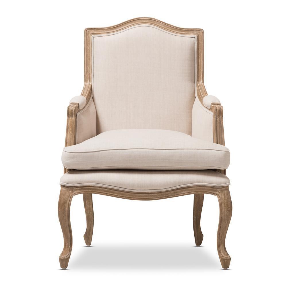 Nivernais Wood Traditional French Accent Chair FredCo
