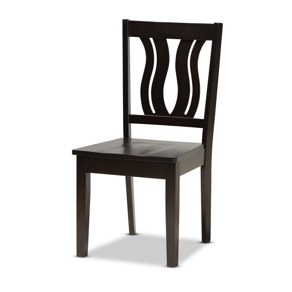 Noelia Modern and Contemporary Transitional Dark Brown Finished Wood 5-Piece Dining Set FredCo