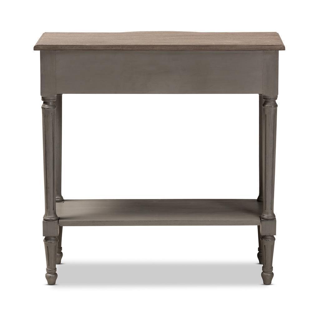 Noelle French Provincial Gray Finished 1-Drawer Wood Console Table FredCo