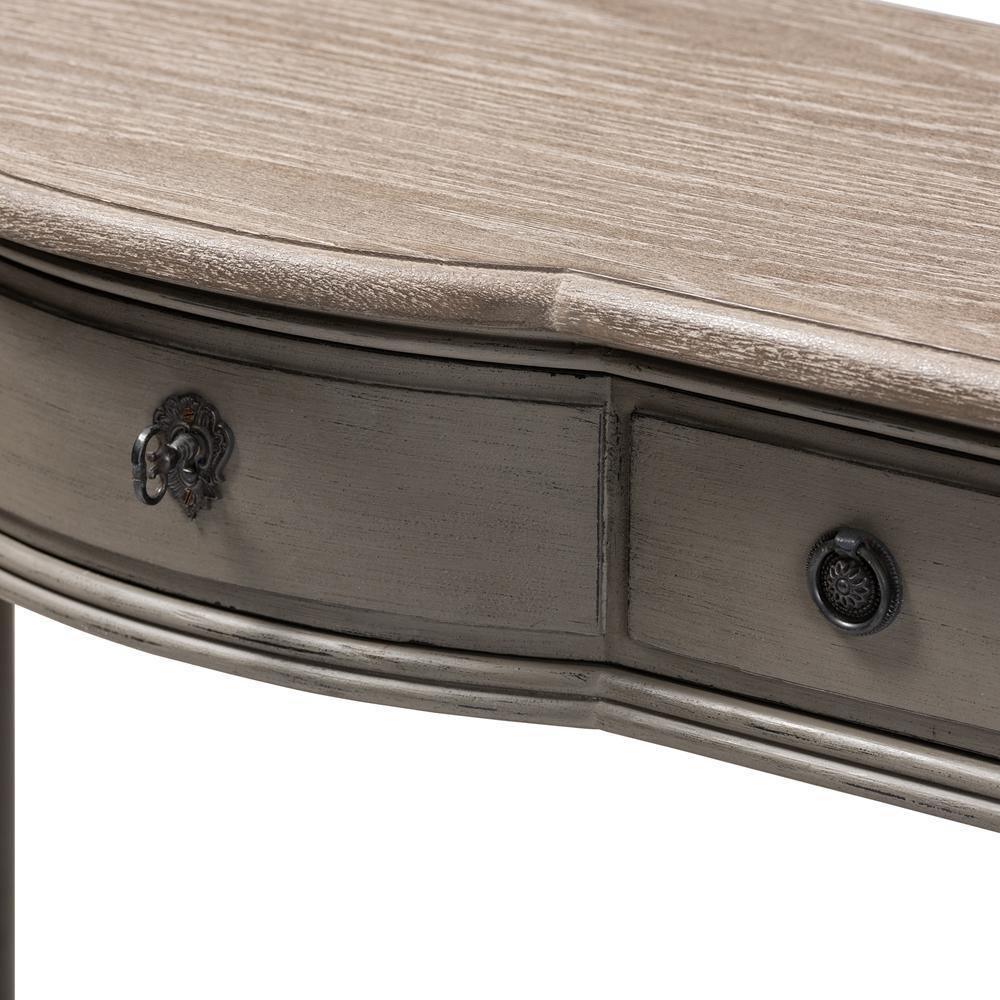 Noelle French Provincial Gray Finished 1-Drawer Wood Console Table FredCo