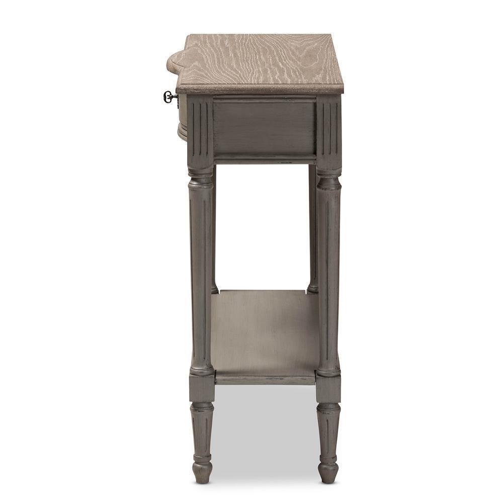 Noelle French Provincial Gray Finished 1-Drawer Wood Console Table FredCo