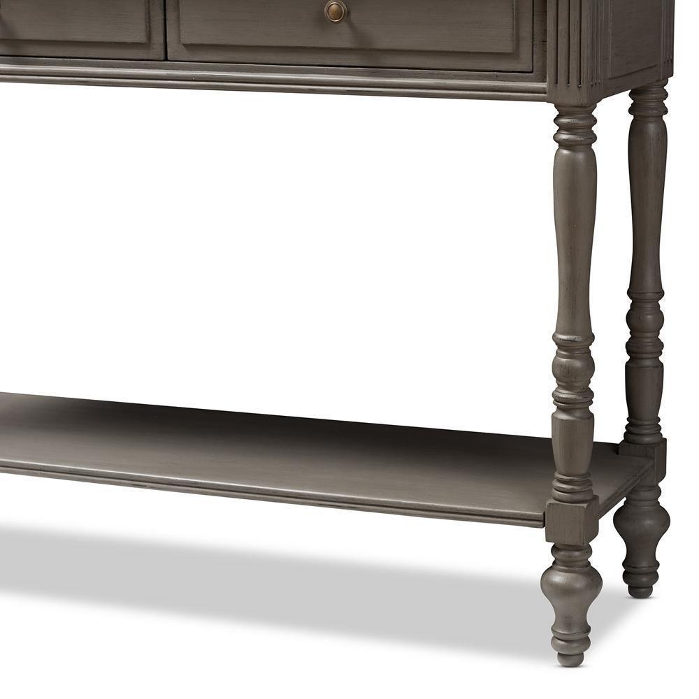 Noemie Country Cottage Farmhouse Brown Finished 2-Drawer Console Table FredCo