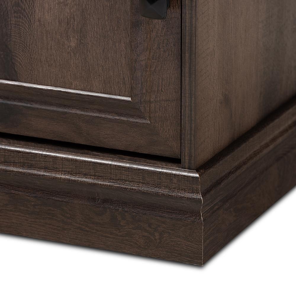Nolan Traditional Transitional Hazel Walnut Brown Finished 1-Door Wood Nightstand FredCo