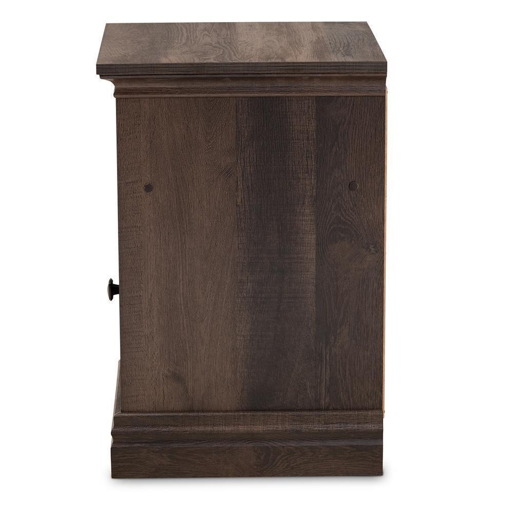 Nolan Traditional Transitional Hazel Walnut Brown Finished 1-Door Wood Nightstand FredCo