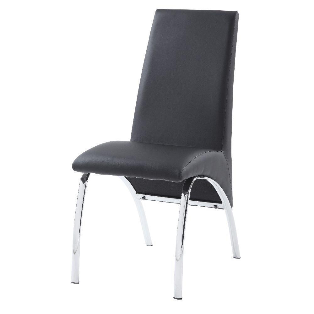 Noland Side Chair (Set-2) Gray PU & Chrome FredCo
