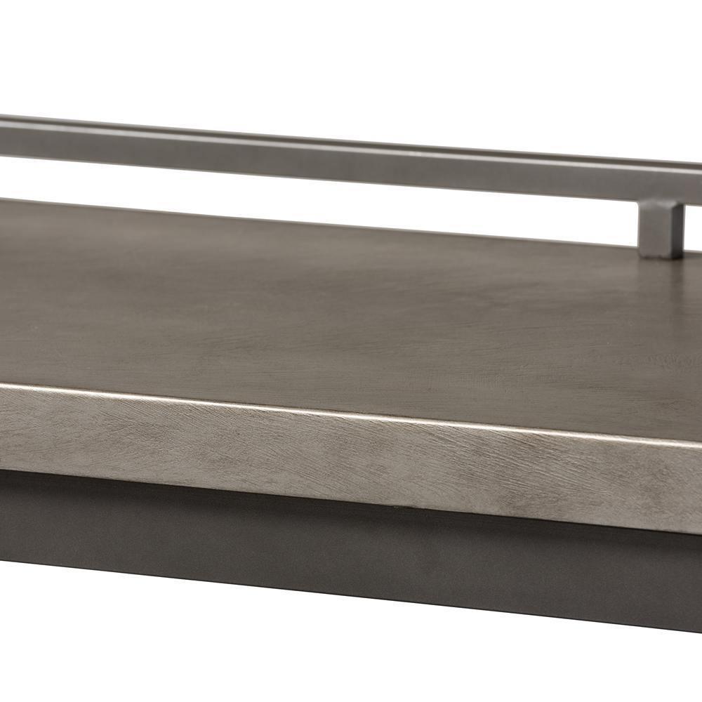 Noll Modern and Contemporary Grey Fabric Upholstered 3-Piece Multipurpose Metal Counter Table Set FredCo