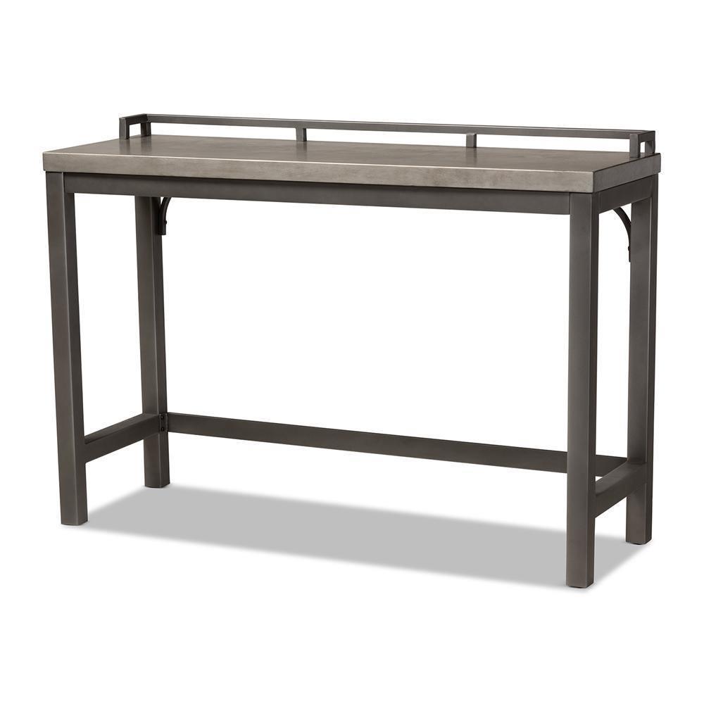Noll Modern and Contemporary Grey Fabric Upholstered 3-Piece Multipurpose Metal Counter Table Set FredCo