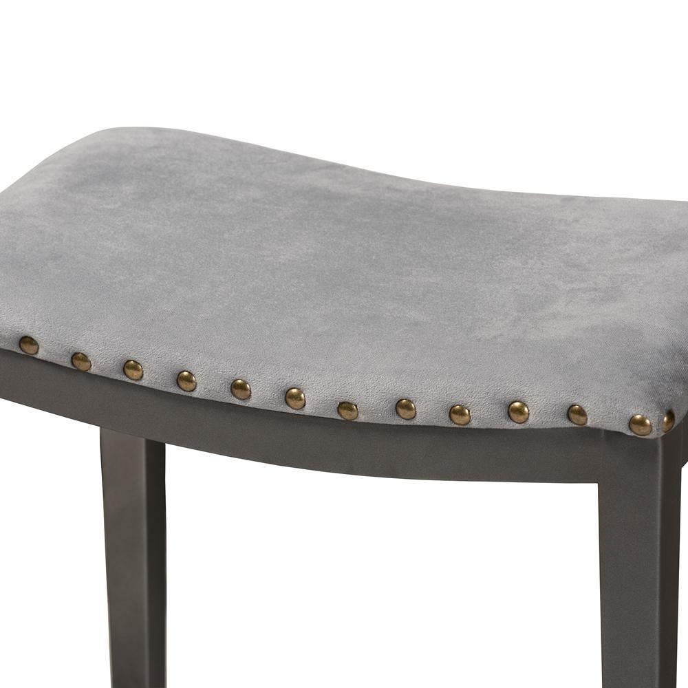 Noll Modern and Contemporary Grey Fabric Upholstered 3-Piece Multipurpose Metal Counter Table Set FredCo