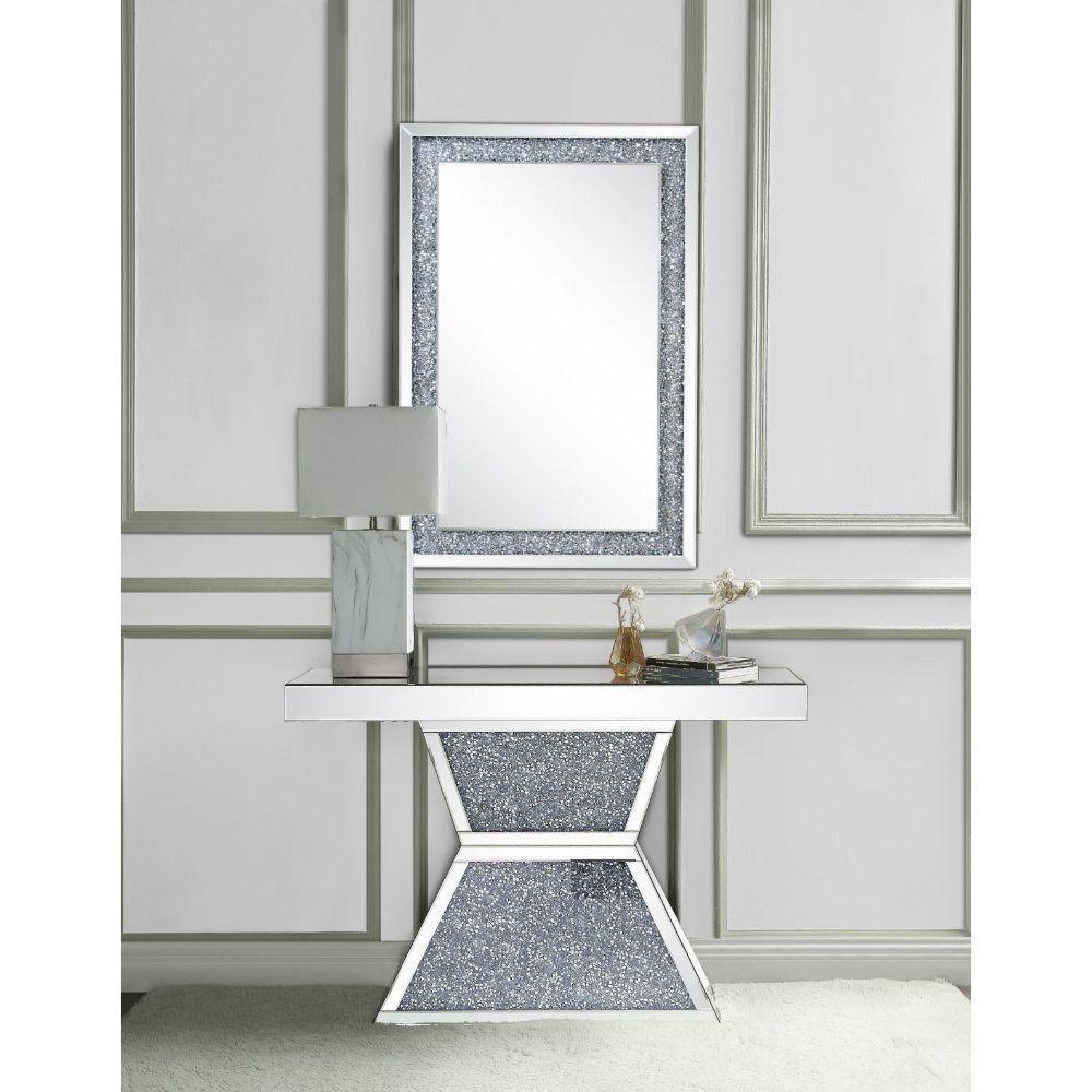 Noralie Console Table Mirrored & Faux Diamonds FredCo