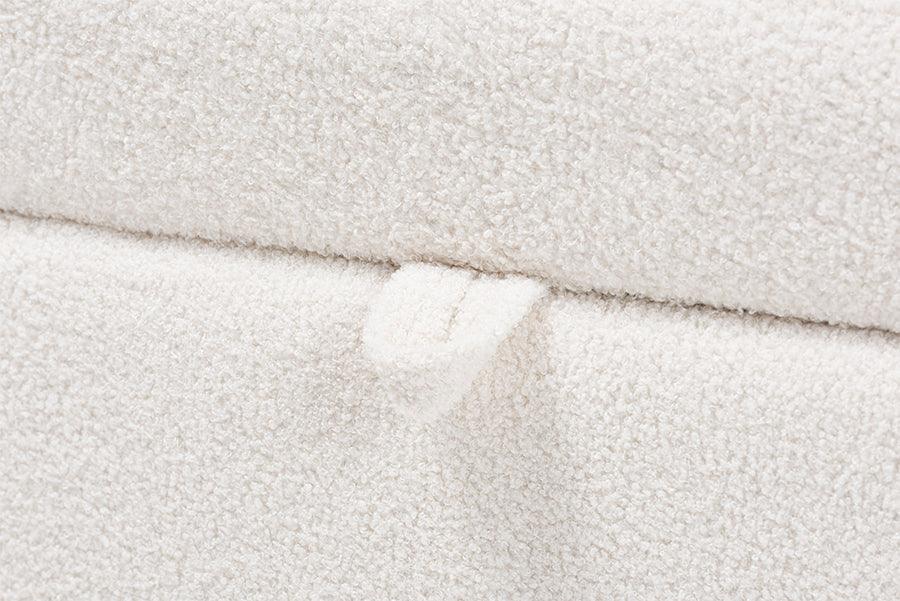 Oakes Modern and Contemporary Ivory Boucle Upholstered Storage Bench FredCo