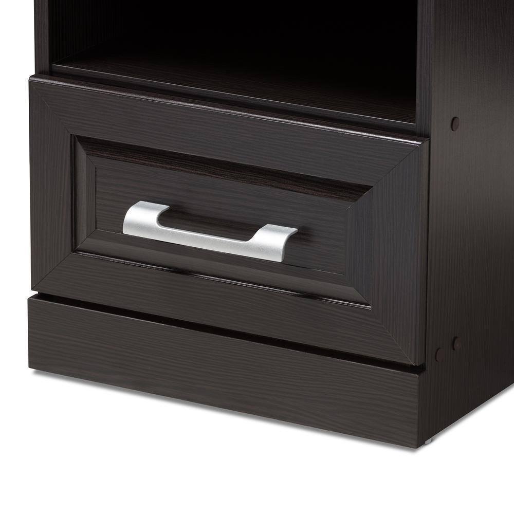 Odelia Modern and Contemporary Wenge Brown Finished 1-Drawer Nightstand FredCo