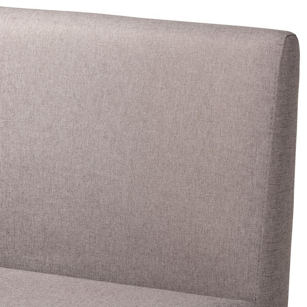 Odessa Mid-Century Modern Grey Fabric Upholstered and Walnut Brown Finished 2-Piece Wood Dining Nook Banquette Set FredCo